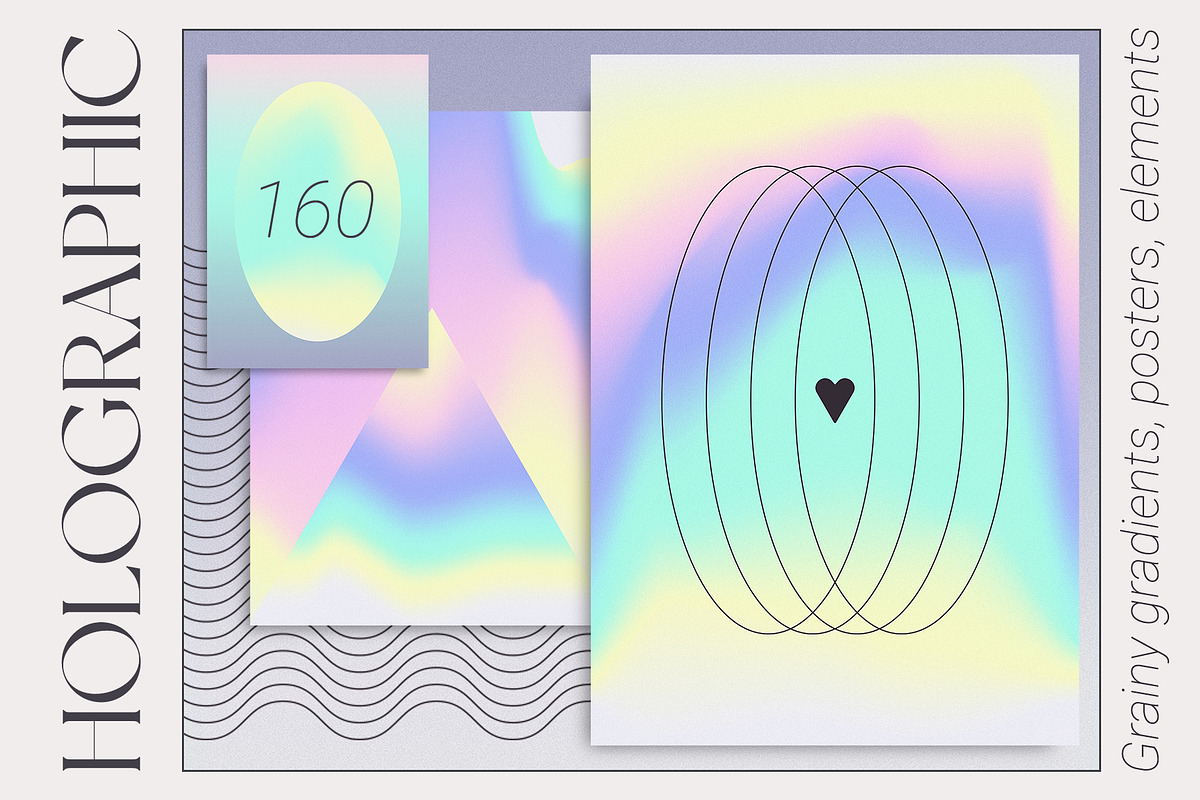 HOLOGRAPHIC Vibrant Gradient, Shapes, a Texture Graphic by Oksana Trygub (Photo 1 of 16)
