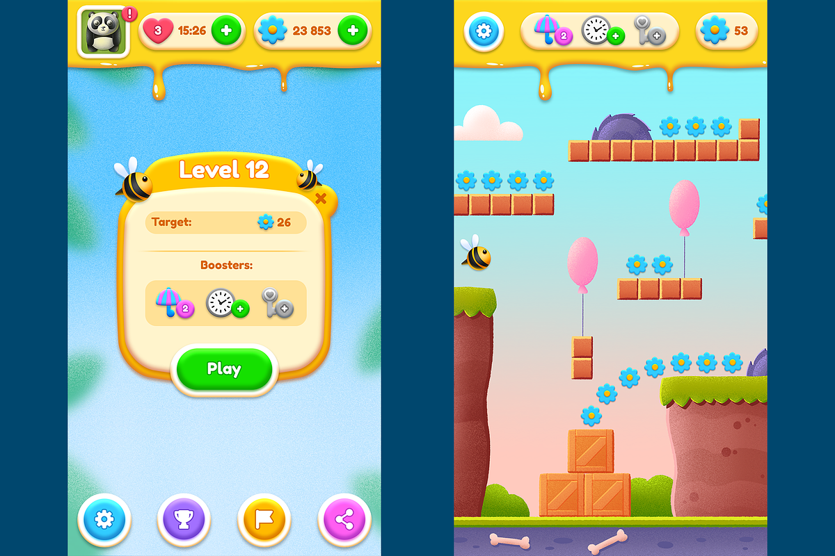 Game UI pack, Bee, an Object Graphic by KartInnka (Photo 15 of 28)