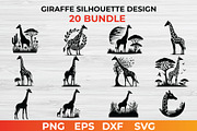 Giraffe Silhouette Design bundle, an Animal Illustration by bossdesigner (Thumbnail 1 of 3)