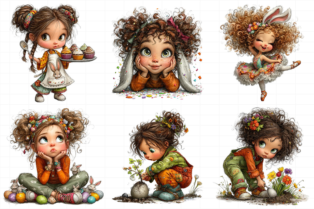 Easter Girl Clipart, an Illustration by Daily.Designs (Photo 7 of 7)