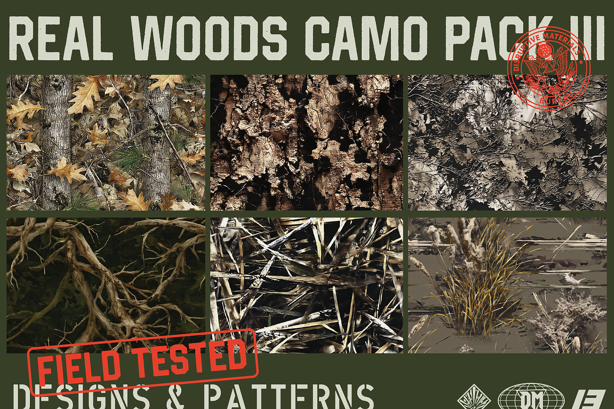 Real Woods 6x Seamless Camou Pack, a Pattern Graphic by darkmatter_graphicworks (Photo 1 of 4)