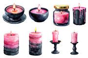 Pink and Black Candles Clipart, an Illustration by Designworld (Thumbnail 2 of 4)