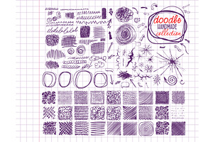 Handmade doodle set. Back to school