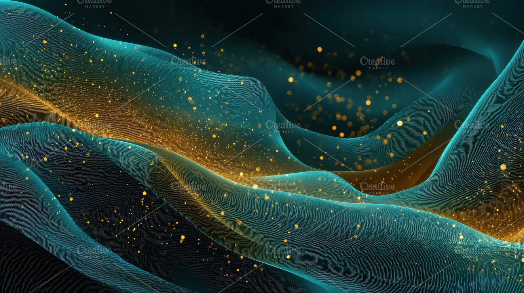 Colorful waves of light and particle, a Photo by Pavel_design