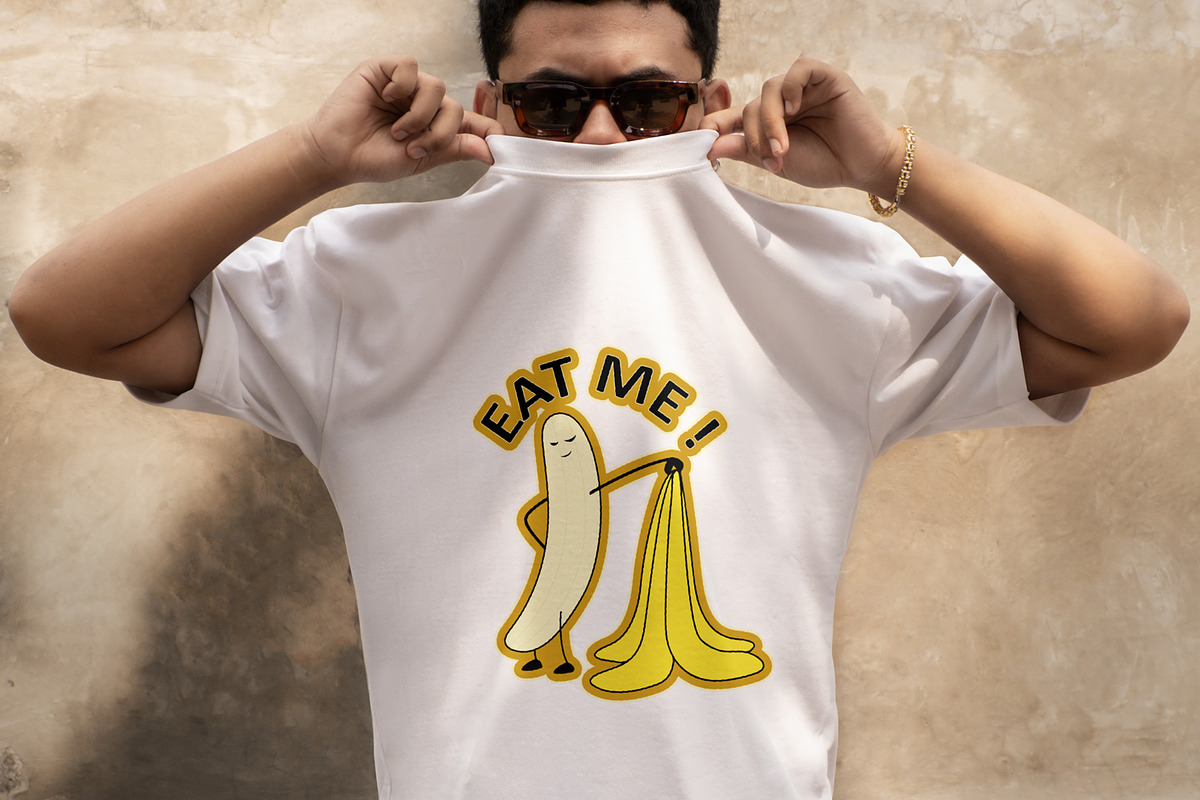 Eat Me Funny Banana T-Shirt Design, an Object Illustration by Ahluva Studio (Photo 2 of 6)