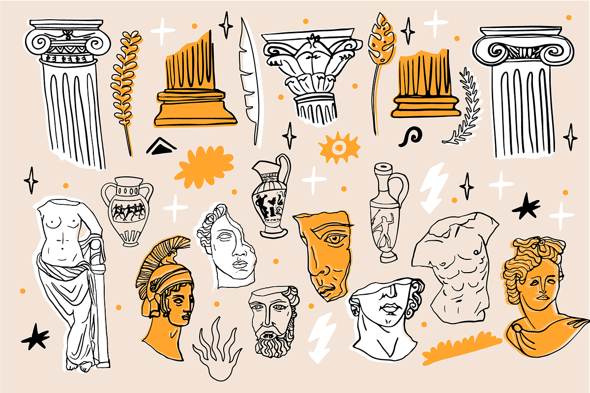 Ancient Greece. Antique vector set, a Decorative Illustration by PixelAesthetic (Photo 9 of 12)