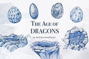 The Age Of Dragons Clipart Set, a Decorative Illustration by ArtCreationsDesign (Thumbnail 7 of 18)