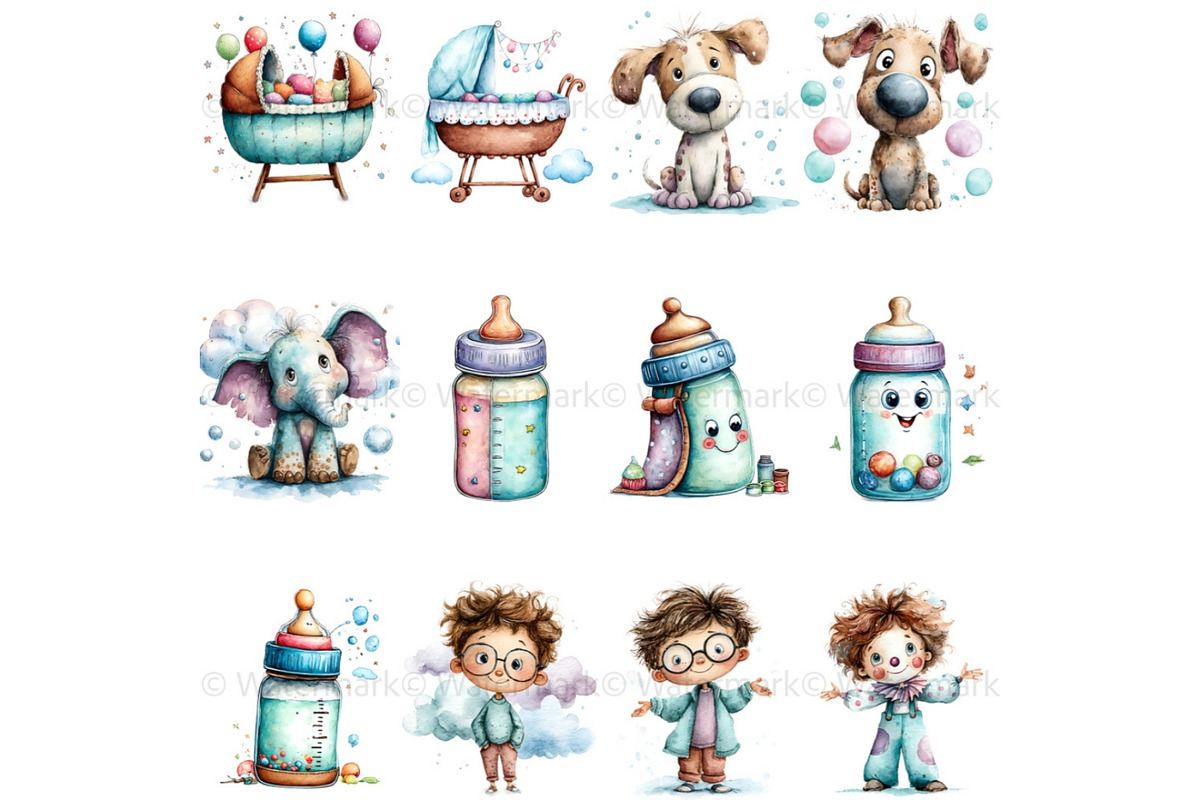 Baby Shower Watercolor Little Cutie, a Decorative Illustration by Nicole Branger Art (Photo 6 of 21)