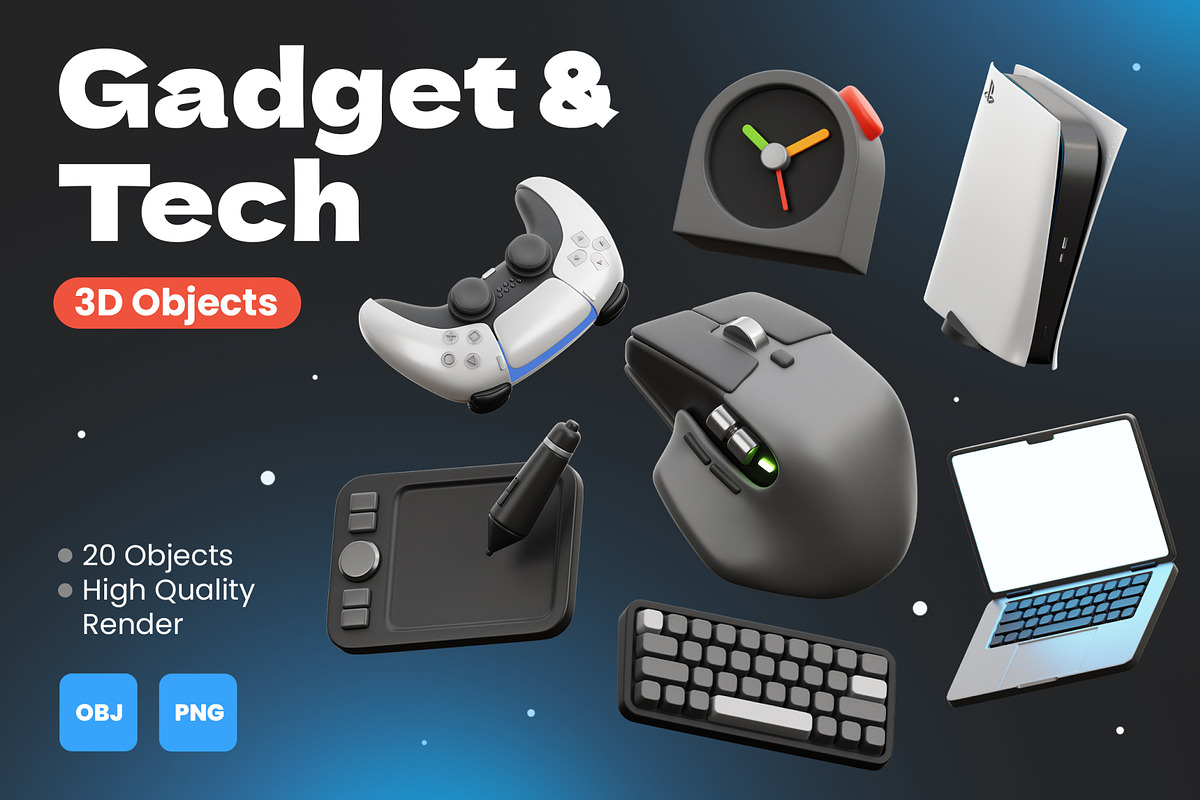 Gadget and Tech 3D Icons, an Object 3D Model by Rakata Studio (Photo 1 of 7)