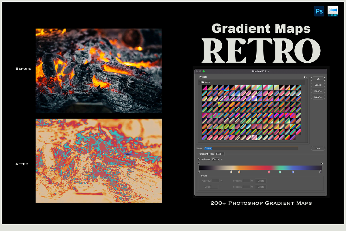 SALE! Retro Gradient Maps 200+, a Gradient Add-On by Lilithcollageart (Photo 7 of 8)