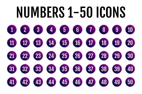 Numbers 1 50 Icons