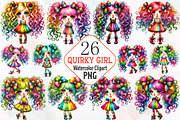 Quirky girl clipart girl png, an Illustration by RobertsArt (Thumbnail 1 of 7)