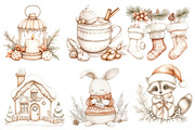 Cozy White Christmas Clipart, an Illustration by Designworld (Thumbnail 4 of 5)