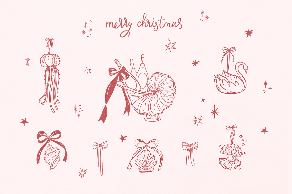 Christmas Hand Drawn Line Art, a Seasonal Illustration by Summer Nightingale Art (Photo 5 of 19)
