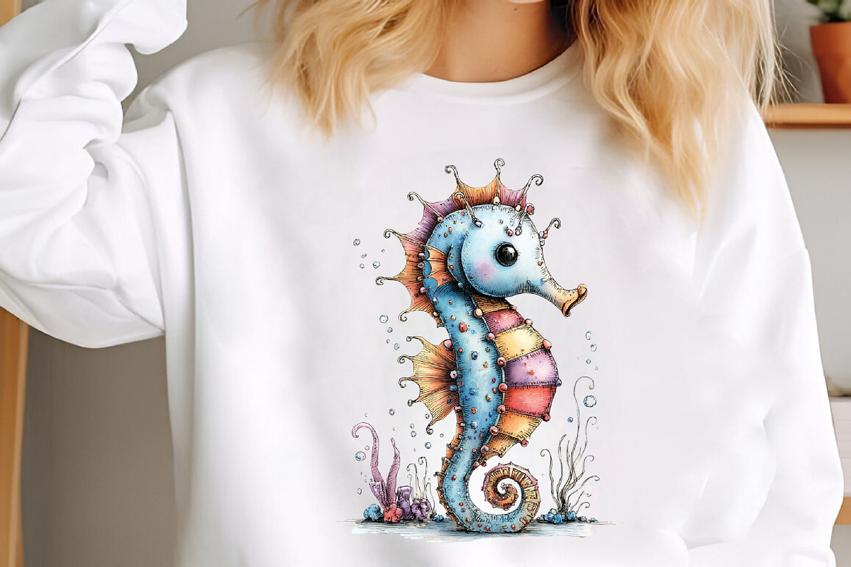 Whimsical Seahorse Clipart, a Seasonal Illustration by designcity5 (Photo 4 of 5)