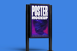 A-Frame Poster Stand Mockup, an Advertising Mockup by graphicsauce