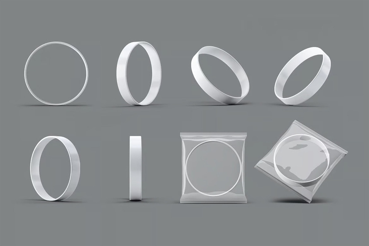 Silicone Rubber Wristband Mock-Up, an Apparel Mockup by DesignRushMarket (Photo 2 of 9)