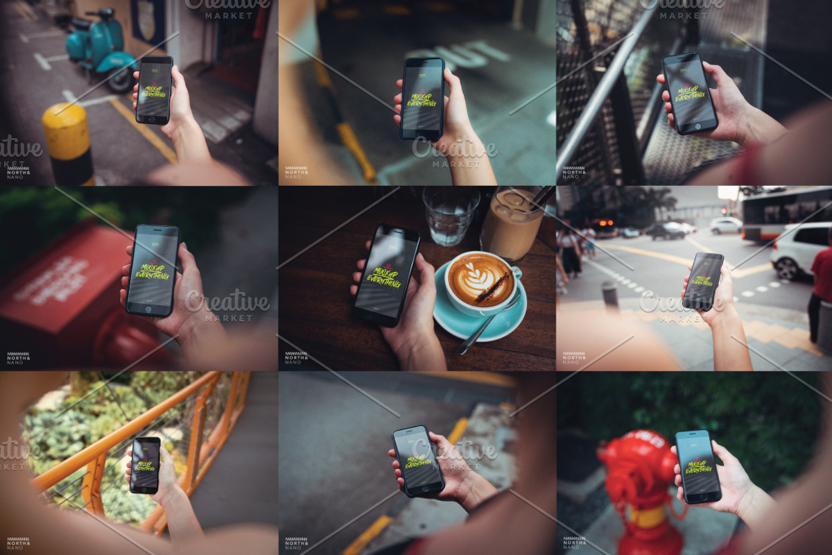 iPhone 7 PSD Mockups v2, an iPhone Mockup by North&Nano (Photo 2 of 6)