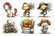 Watercolor Farm Clipart Bundle, a Seasonal Illustration by Craft Nest (Thumbnail 6 of 6)
