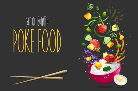 Set Poke. Vector Illustrations