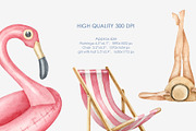 Watercolor summer beach clipart, an Illustration by AquarelleSpace (Thumbnail 4 of 4)
