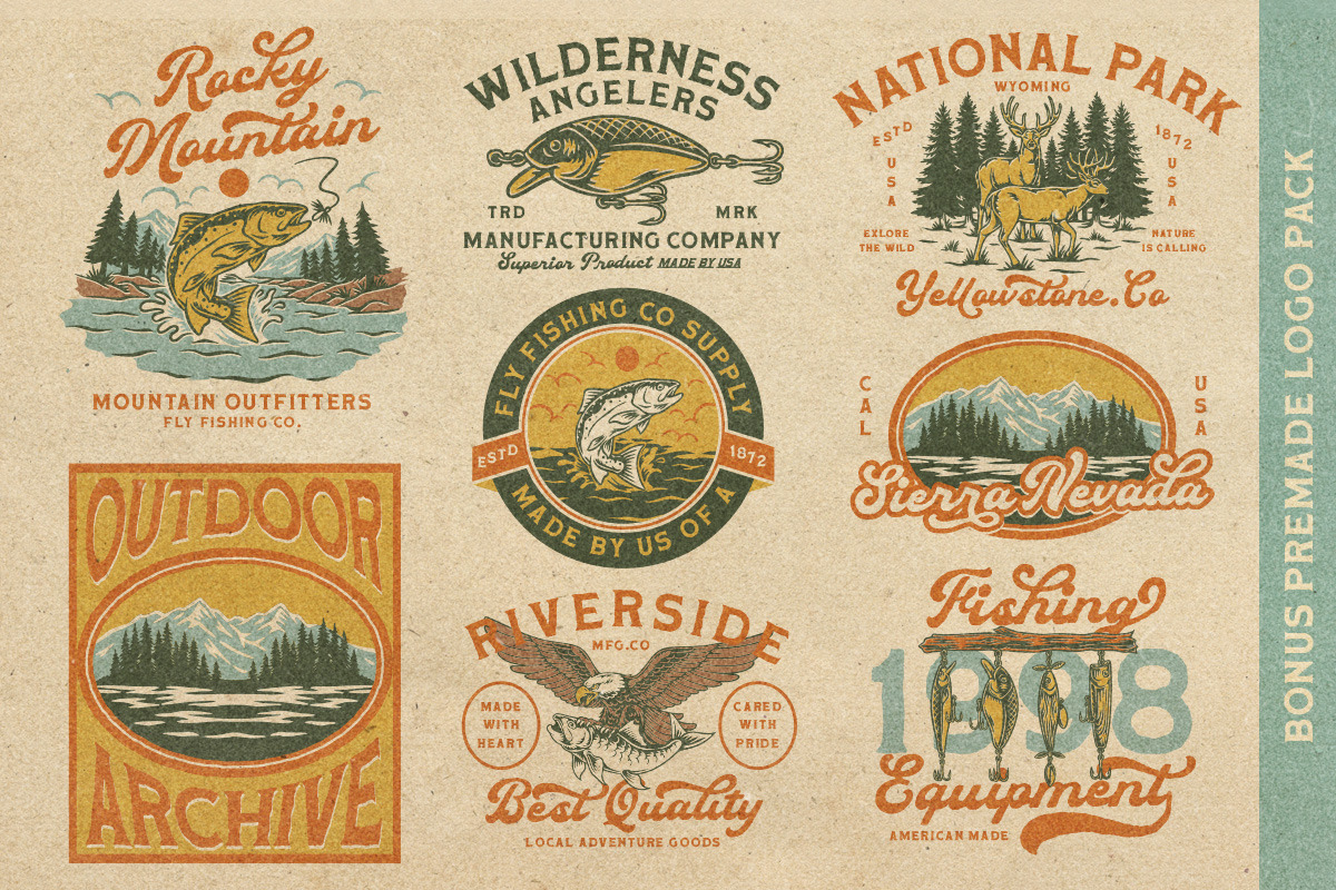 Anglers Harbor Vintage Font Duo, a Script Font by Letterhend Studio (Photo 12 of 14)