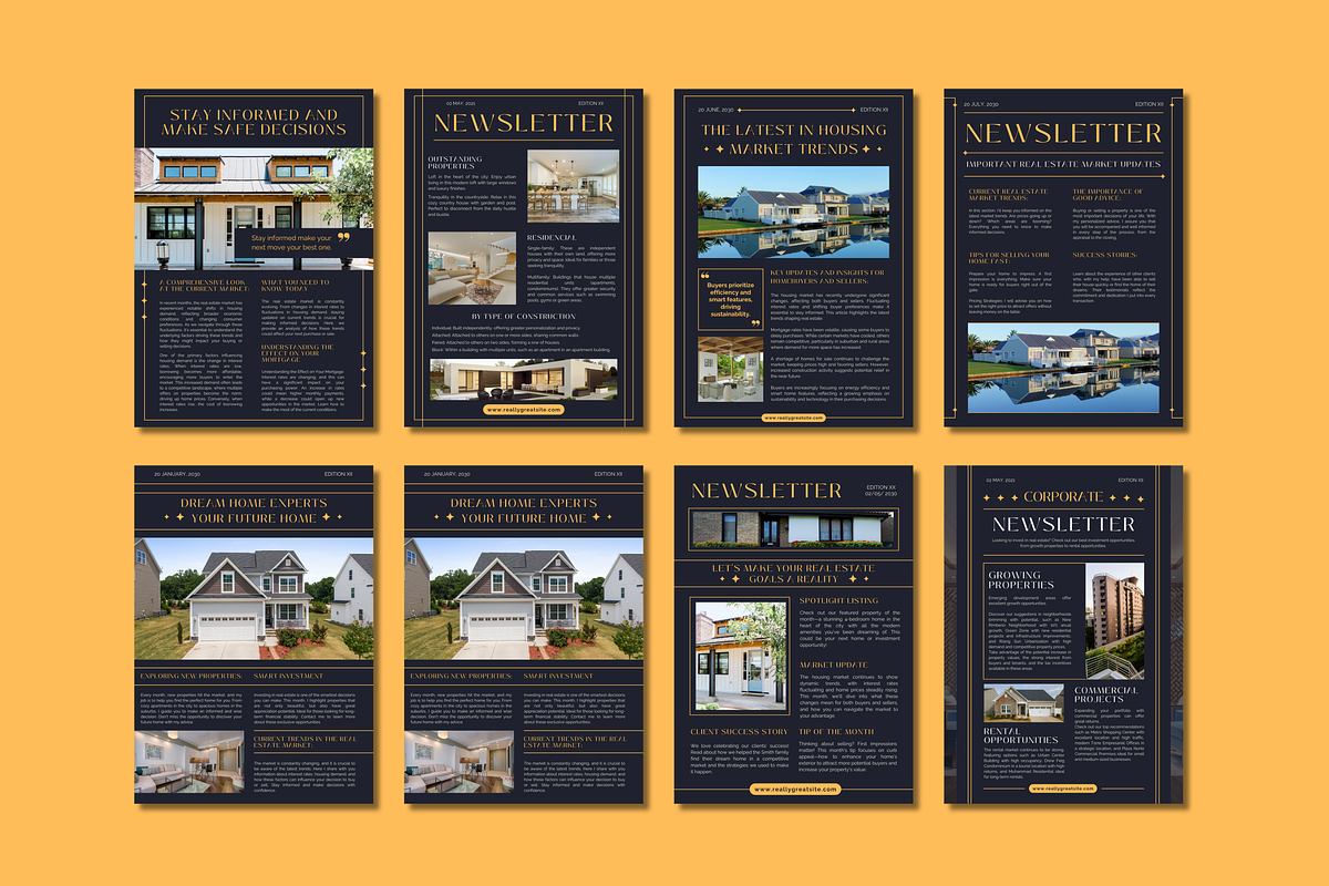 Realtor Newsletters Canva Templates, a Templates & Theme by TemplateCastleStore (Photo 2 of 9)