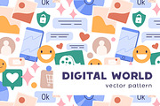 Social media seamless pattern, a Pattern Graphic by Good Studio (Thumbnail 1 of 4)