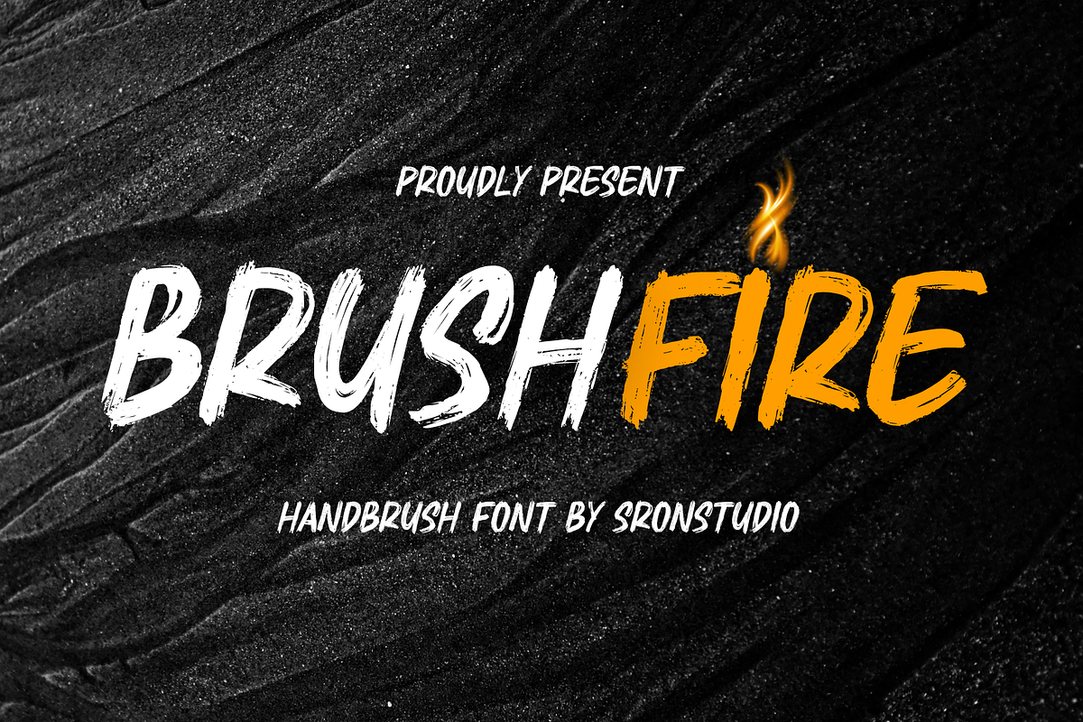 Brushfire - Textured Font, a Handwritten Font by Sronstudio (Photo 1 of 14)