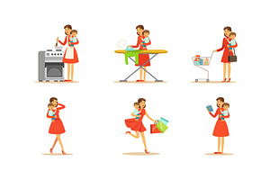 Housewife Engaging in Different, a Person Illustration by TopVectors