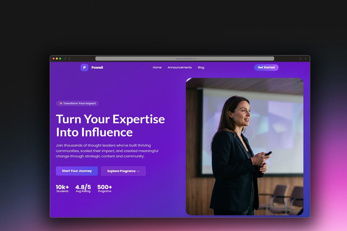 Powell - Kajabi Theme, a Landing Page Template by ZohairKhanLtd (Photo 1 of 2)