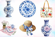 Watercolor Chinoiserie Summer Clipar, an Illustration by Canvas Craft (Thumbnail 3 of 3)