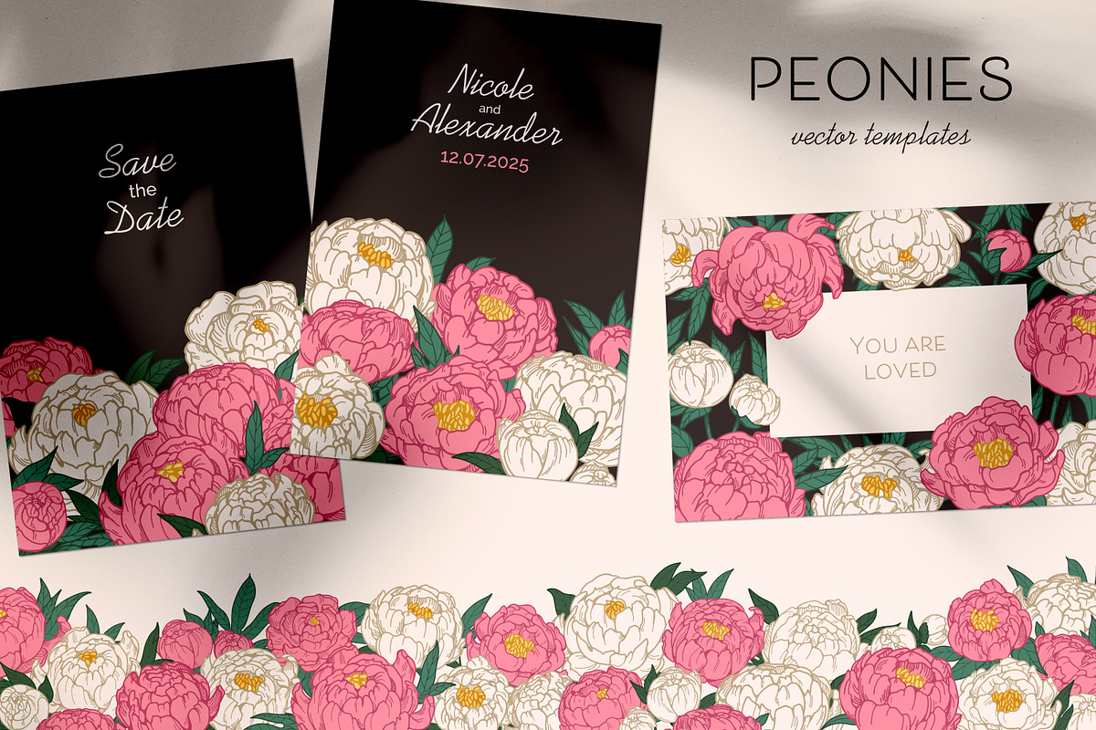Floral wedding card backgrounds set, a Decorative Illustration by Good Studio (Photo 1 of 10)