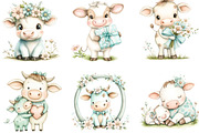 Mother's Day Cute Cow Clipart, an Illustration by Designking (Thumbnail 2 of 5)