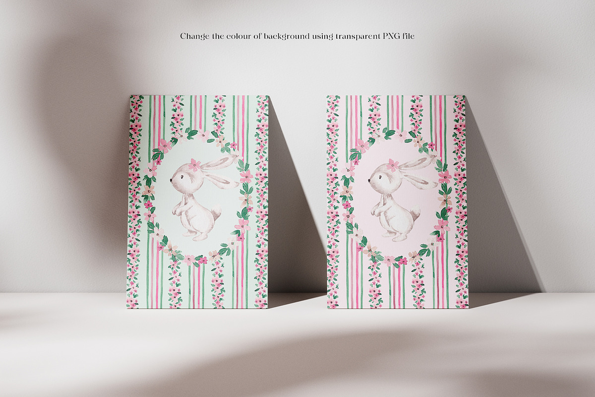 Bunny Card & Seamless pattern, a Pattern Graphic by SirenaArt (Photo 9 of 11)