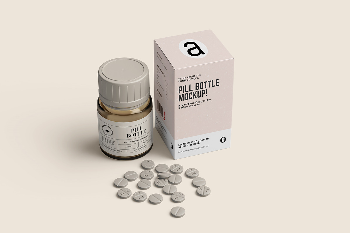 Pills Bottle Mockup, a Cups & Container Mockup by Ataku Design (Photo 5 of 6)