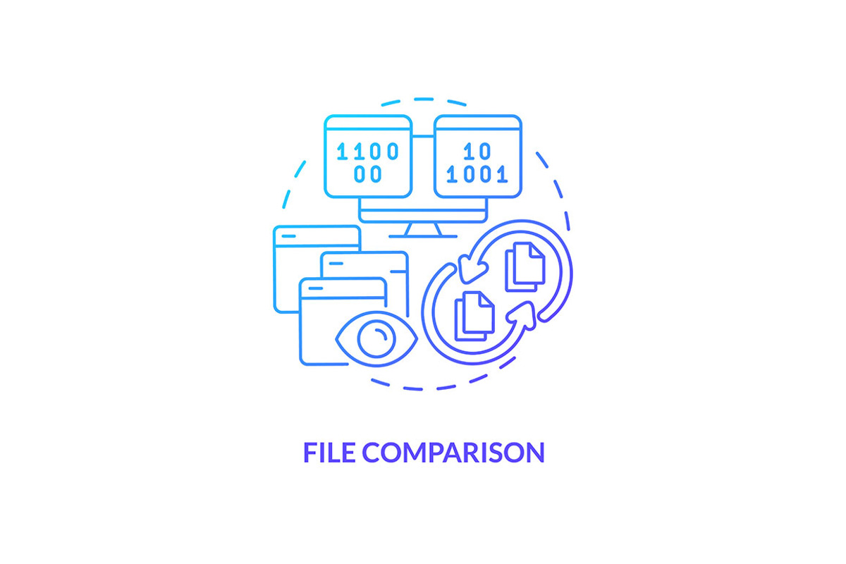 File comparison blue gradient, an Icon by IMG Visuals