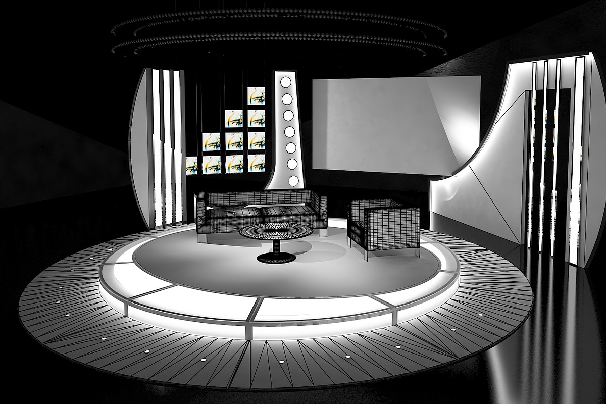 Virtual TV Studio Chat Set 19, a Furniture 3D Model by akerStudio (Photo 6 of 13)