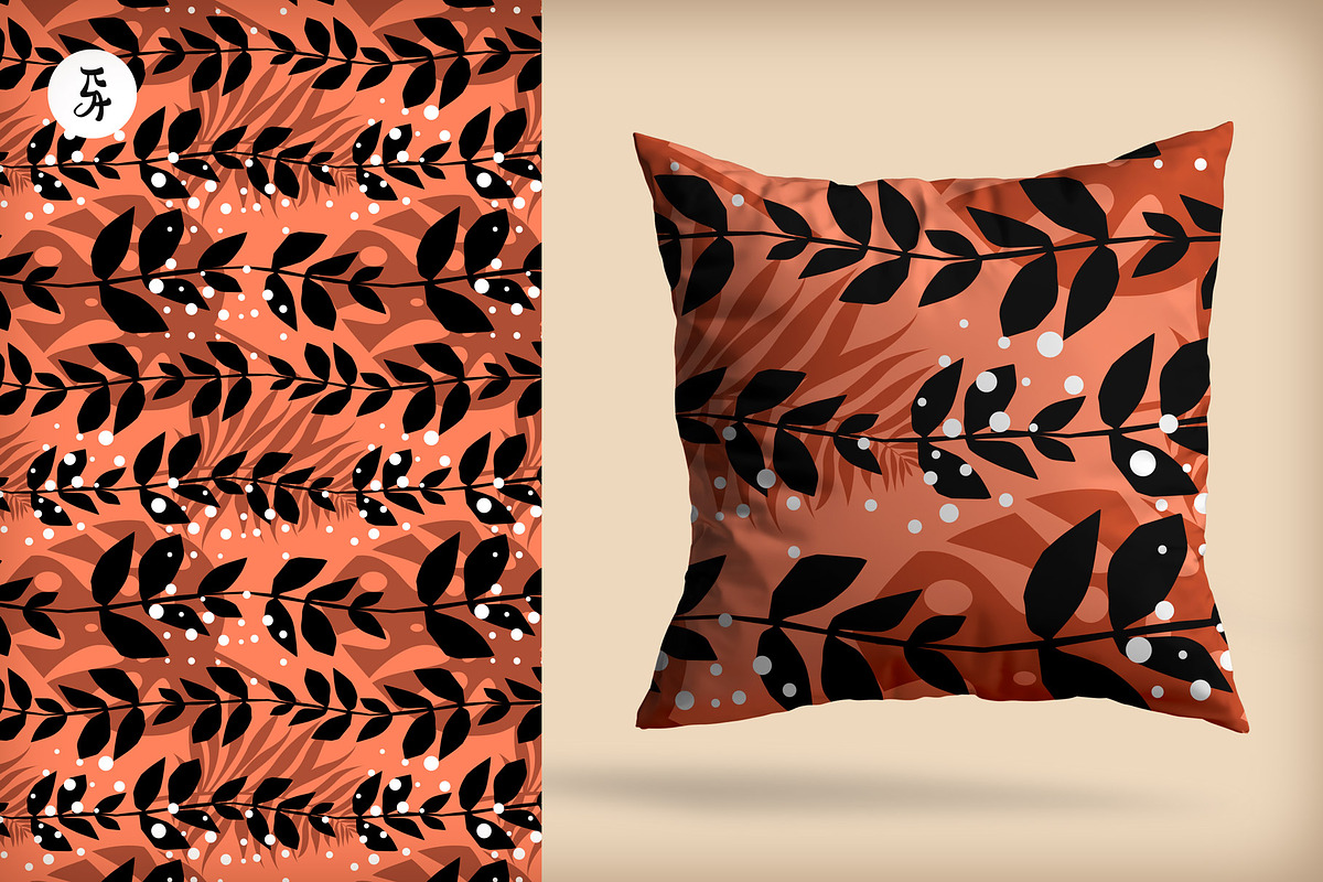 Floral Pattern Electric Tangerine, a Pattern Graphic by Pia Kolle (Photo 6 of 6)
