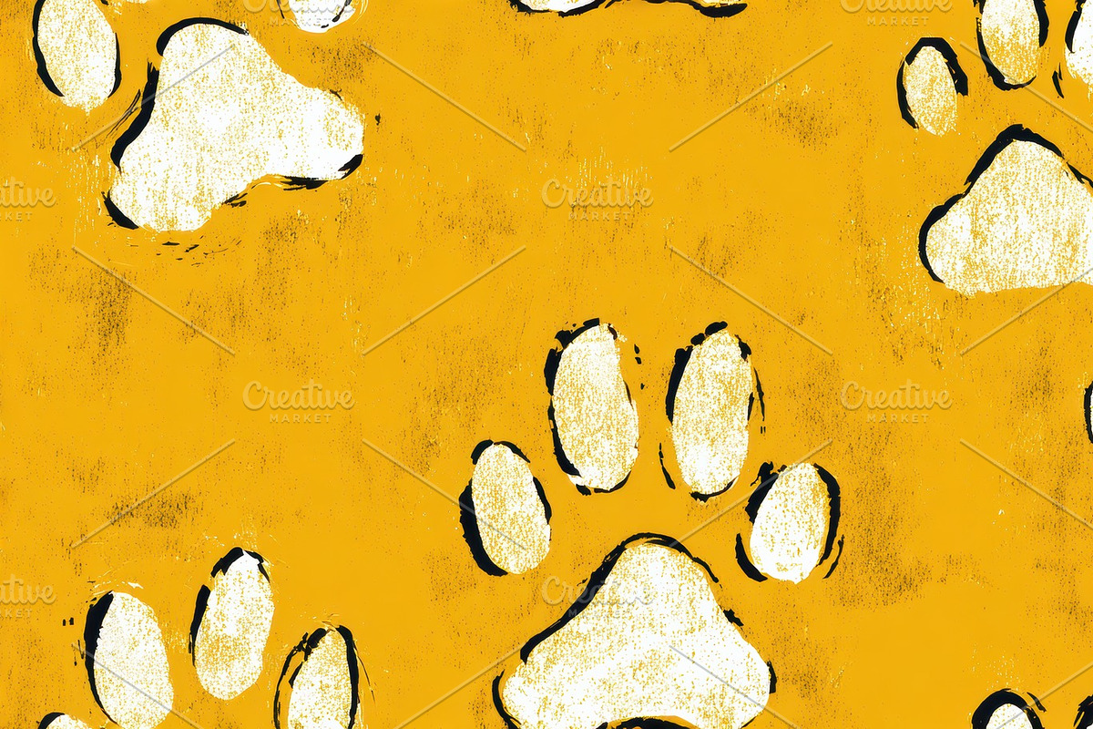 Earthy Graffiti Dog Paw Pattern, a Pattern Graphic by Virgo Studio