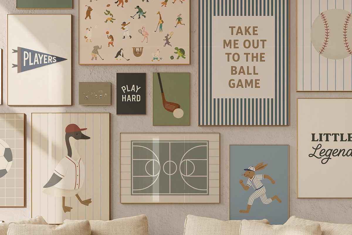 100 Retro Sports Kids Prints Bundle, a Graphic by Malunio (Photo 1 of 4)