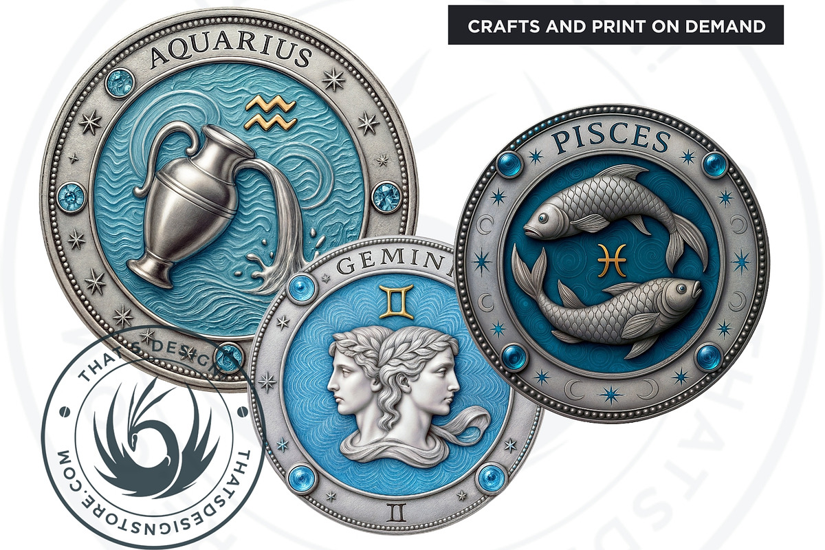 Renaissance Zodiac signs horoscope, a Decorative Illustration by ThatsDesignArt (Photo 8 of 10)