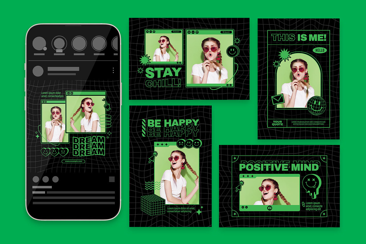 Y2K Photo Card Template, a Card Template by BrandPacks (Photo 1 of 3)