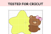 Cute Bear with Star SVG, an Illustration by TheHitShop (Thumbnail 5 of 10)