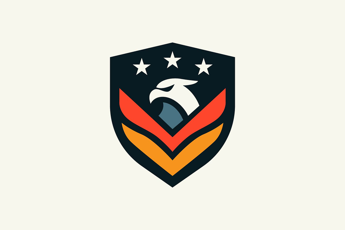 Eagle Hawk Falcon With Stars logo, a Branding & Logo Template by funpixel