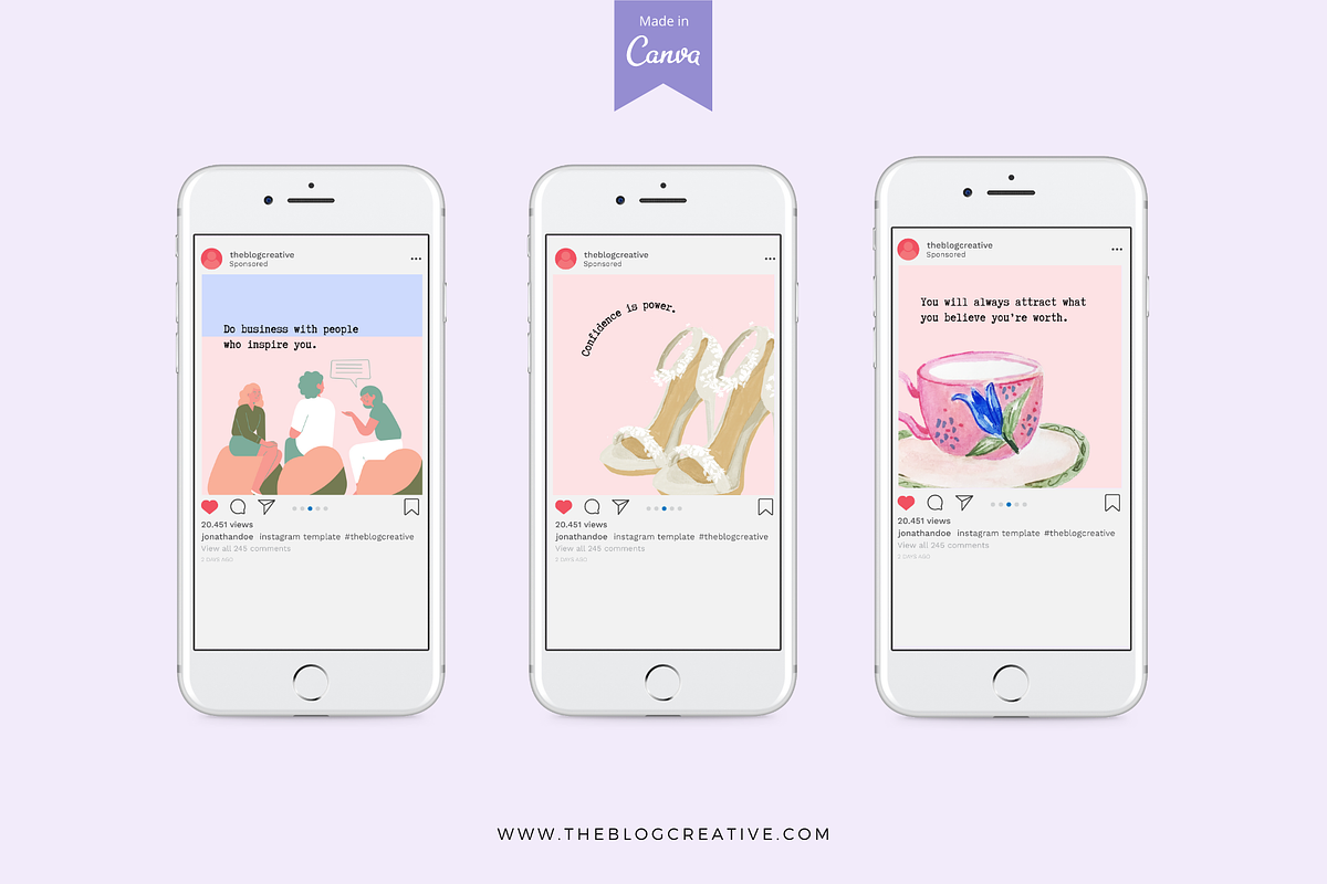100 Motivational Canva Quotes, a Social Media Template by The Blog Creative (Photo 2 of 6)