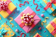 86 Gift boxes with ribbons and bows, a Holiday Photo by Handmadefont (Thumbnail 59 of 90)