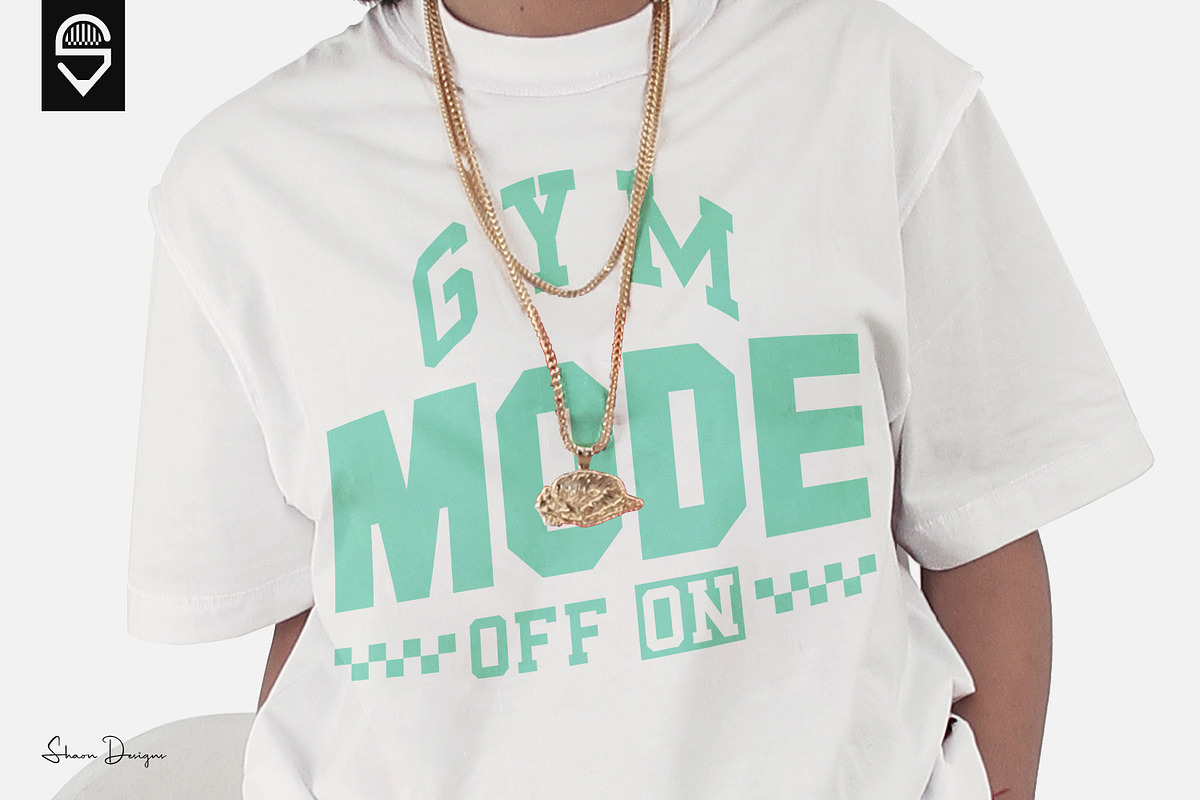 Gym Mode On Workout Typography, a Graphic by shaondesigns (Photo 5 of 5)