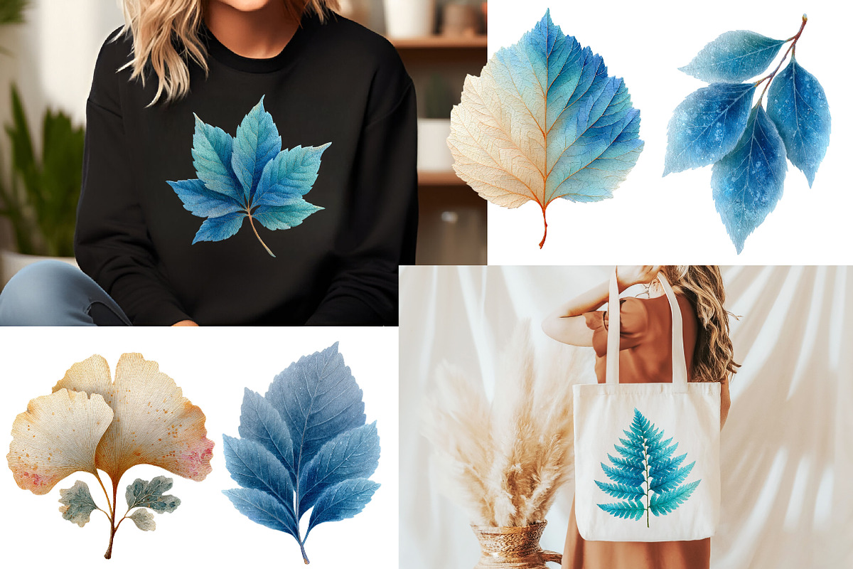 Winter Leaves PNG Graphics Clipart, an Illustration by Designworld (Photo 4 of 6)
