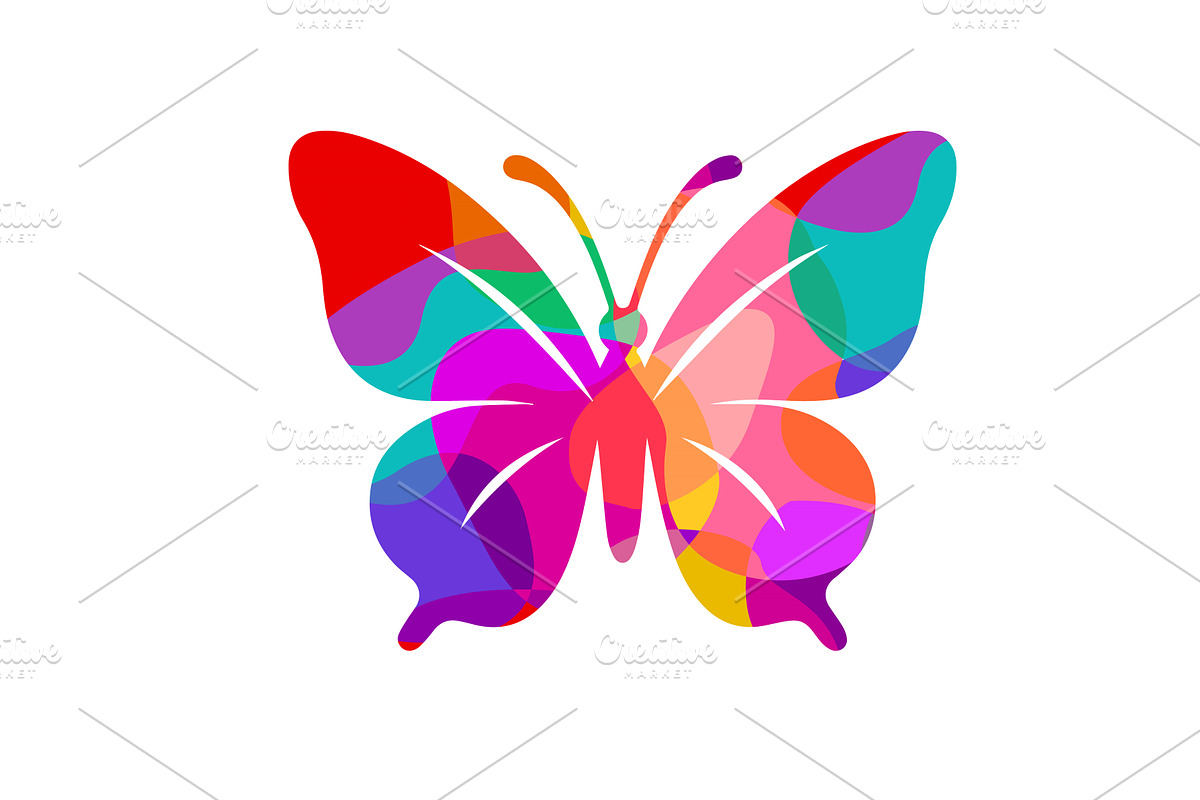 simple colored butterfly. Hand drawn, an Animal Illustration by Nenahliadava Design